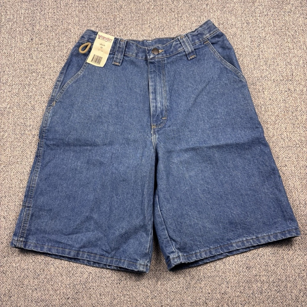 Wrangler Flat Front Angler Denim Short‎ Jort Stretch Waist Men's 32